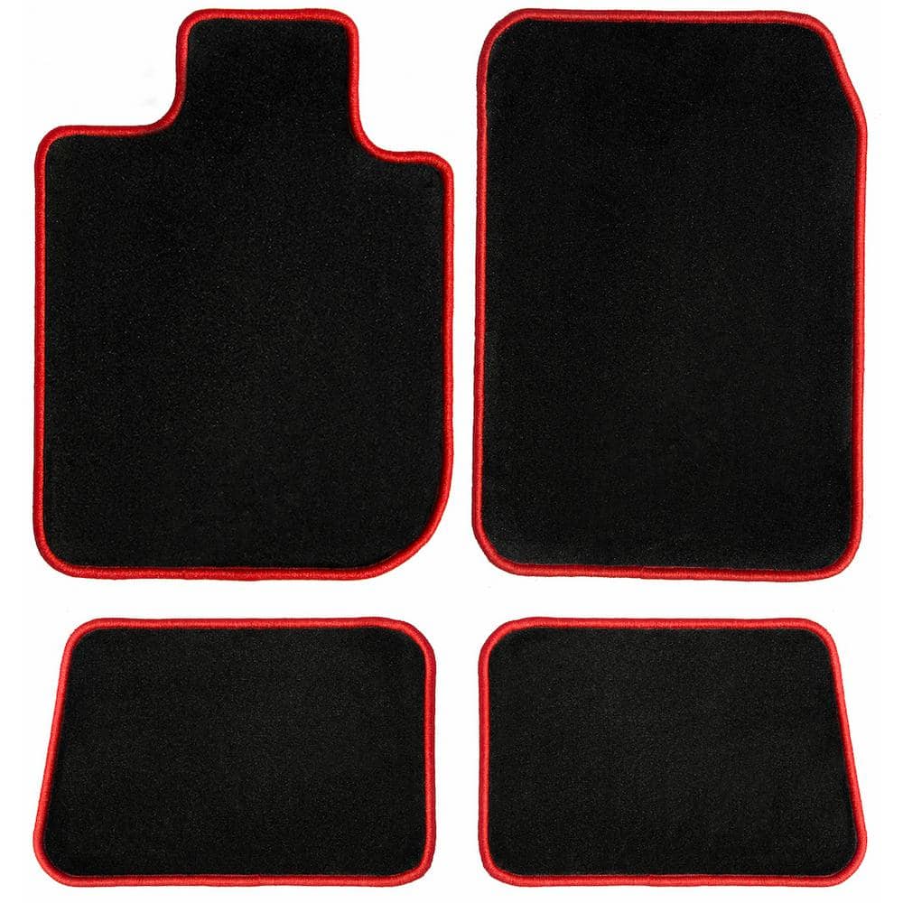 GGBAILEY Honda Accord Black with Red Edging Carpet Car Mats/Floor