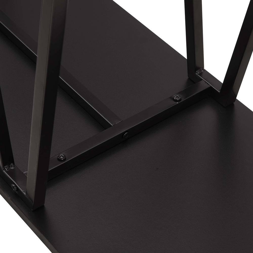 Celine Black Modern Console Table with Two Shelves