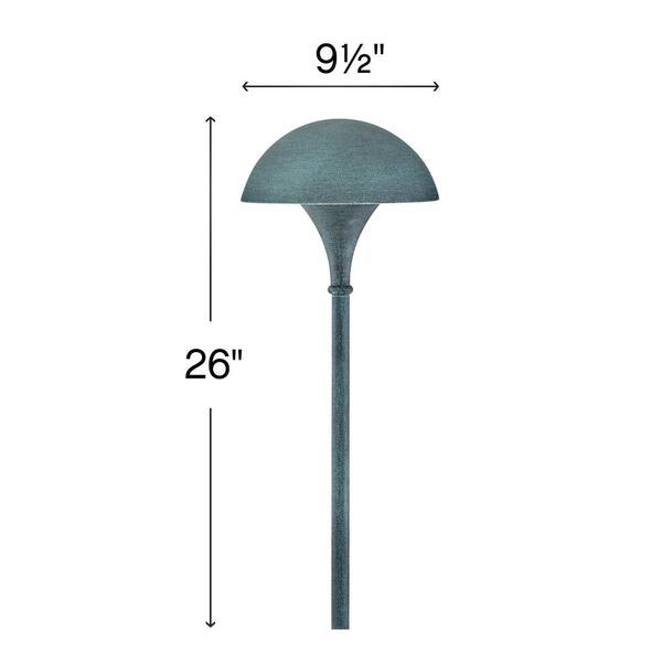 HINKLEY - Mushroom 1-Light Green Aluminum Weather Resistant Post Light with No Bulbs Included