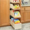 Slide-A-Shelf Made-to-Fit 6 in. to 12 in. Wide 3 Tier Adjustable Tower Cabinet Organizer, Full Extension, Poly-Finished Birch Wood