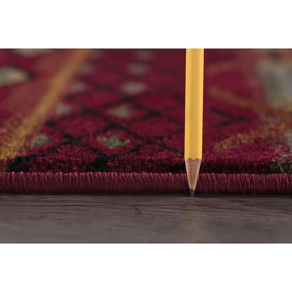 Nature Lodge Red 4 ft. x 6 ft. Indoor Area Rug