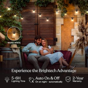 Ambience Pro 12-Light 27 ft. Outdoor Solar 1W 2700k LED G40 Globe Bulb String-Light
