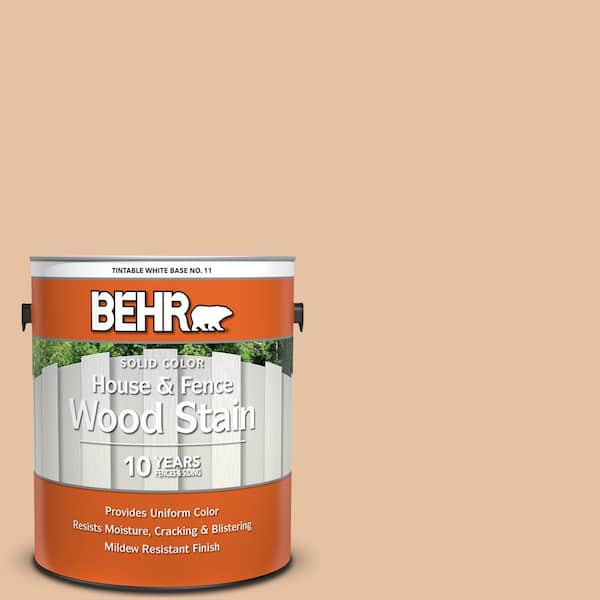 BEHR 1 gal. #260E-3 Pueblo Sand Solid Color House and Fence Exterior Wood Stain