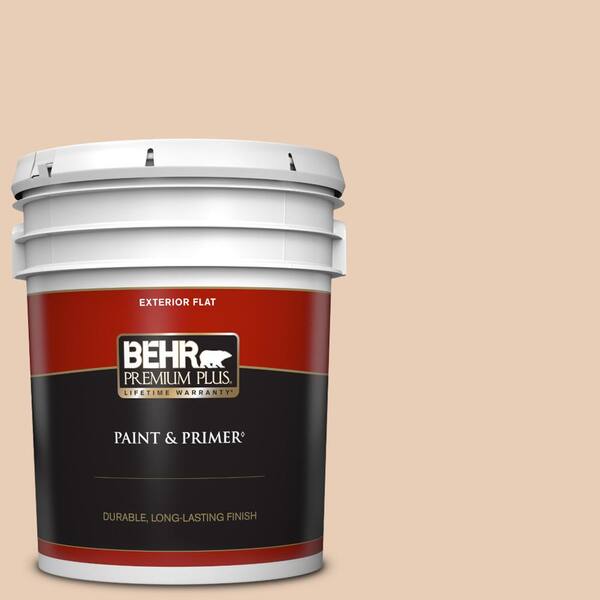 BEHR PREMIUM PLUS 5 gal. #PPU3-06 Venetian Mask Flat Exterior Paint & Primer