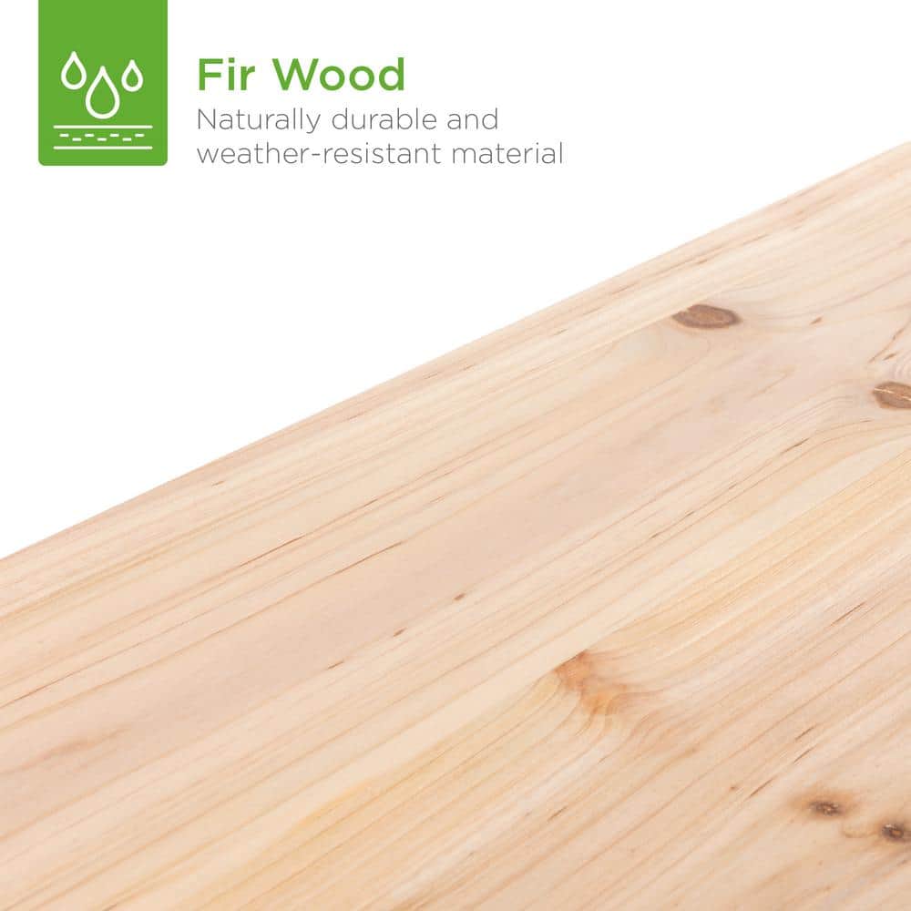 Natural Fir Wood Raised Garden Bed Planter for Outdoor Yard