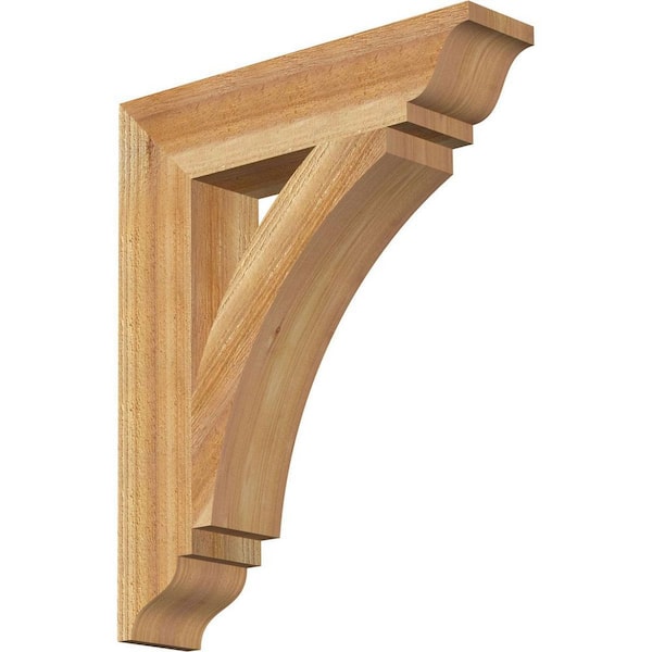 Ekena Millwork 4 in. x 22 in. x 18 in. Western Red Cedar Thorton Traditional Rough Sawn Bracket