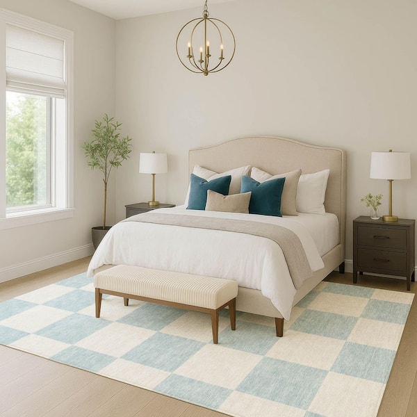 Chantille Machine Washable Indoor/Outdoor Abstract ACN2345 Sky 3 ft. x 4 ft. Area Rug