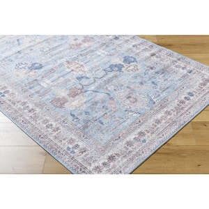 Georgina 7 ft. x 9 ft. Denim Border Indoor Area Rug