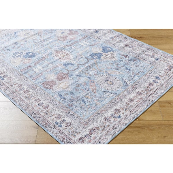 Georgina Blue 6 ft. x 9 ft. Machine-Washable Rug