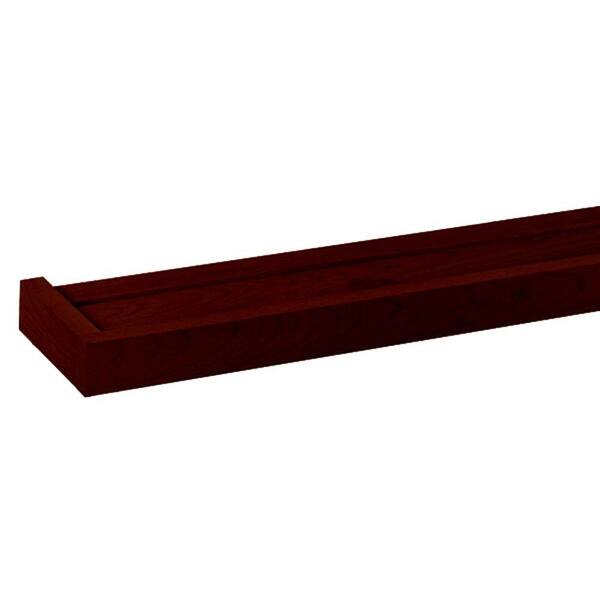 Unbranded 60 in. x 5.25 in. Mahogany Euro Floating Wall Shelf