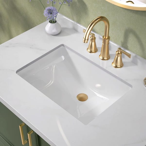 20.5 in. Rectangular Undermount Bathroom Sink Ceramic Vessel Vanity Lavatory Sink Basin in White with Overflow