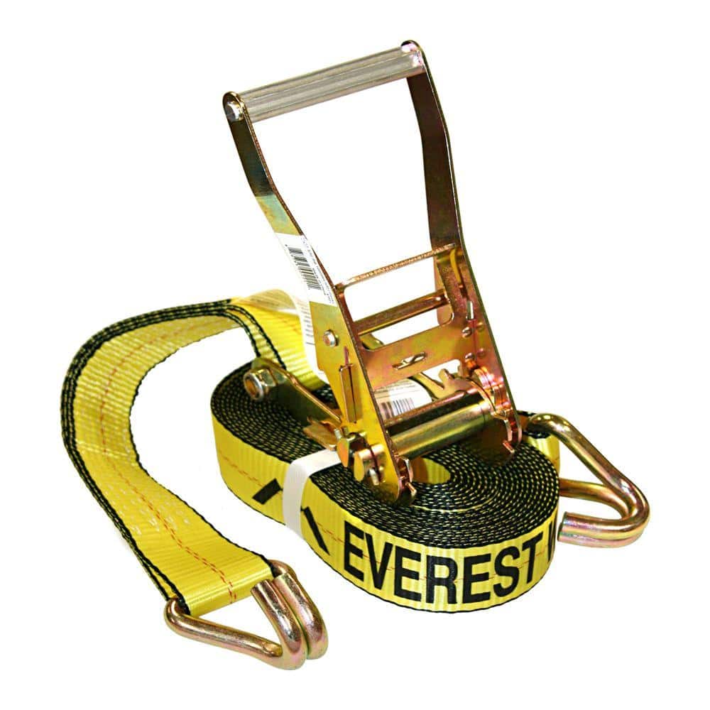 EVEREST 2 in. x 27 ft. Heavy-Duty Ratchet Tie-Down Trailer Strap (10,000  lbs.) S1021 - The Home Depot