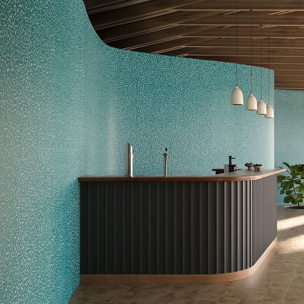 Coralis Pacific Blue 12 in. x 12 in. Frosted Matte Glass Mosaic Floor and Wall Tile (1 sq. ft./ Each)