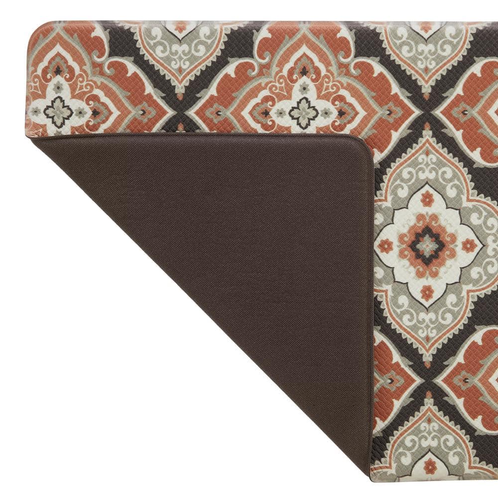 Rust Medallion Design Anti-Fatigue Kitchen Mat Set