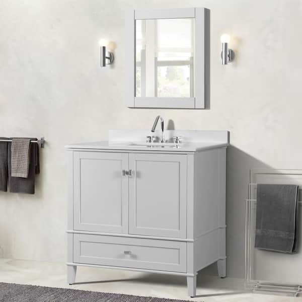 Ocean Grey Finish 36-inch Wide x 23-inch Deep Bathroom Sink Cabinet Only 