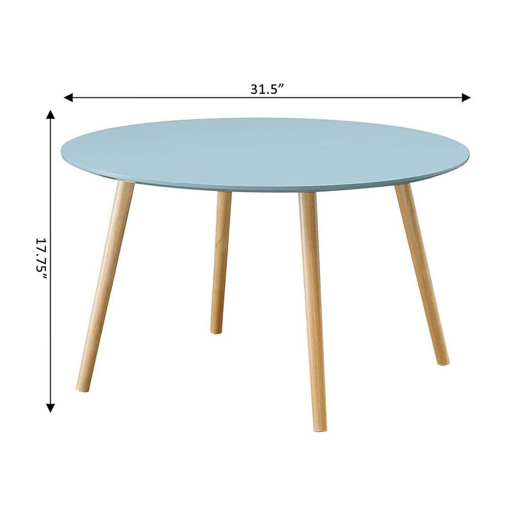 Oslo 32" Sea Foam Round Wood Coffee Table