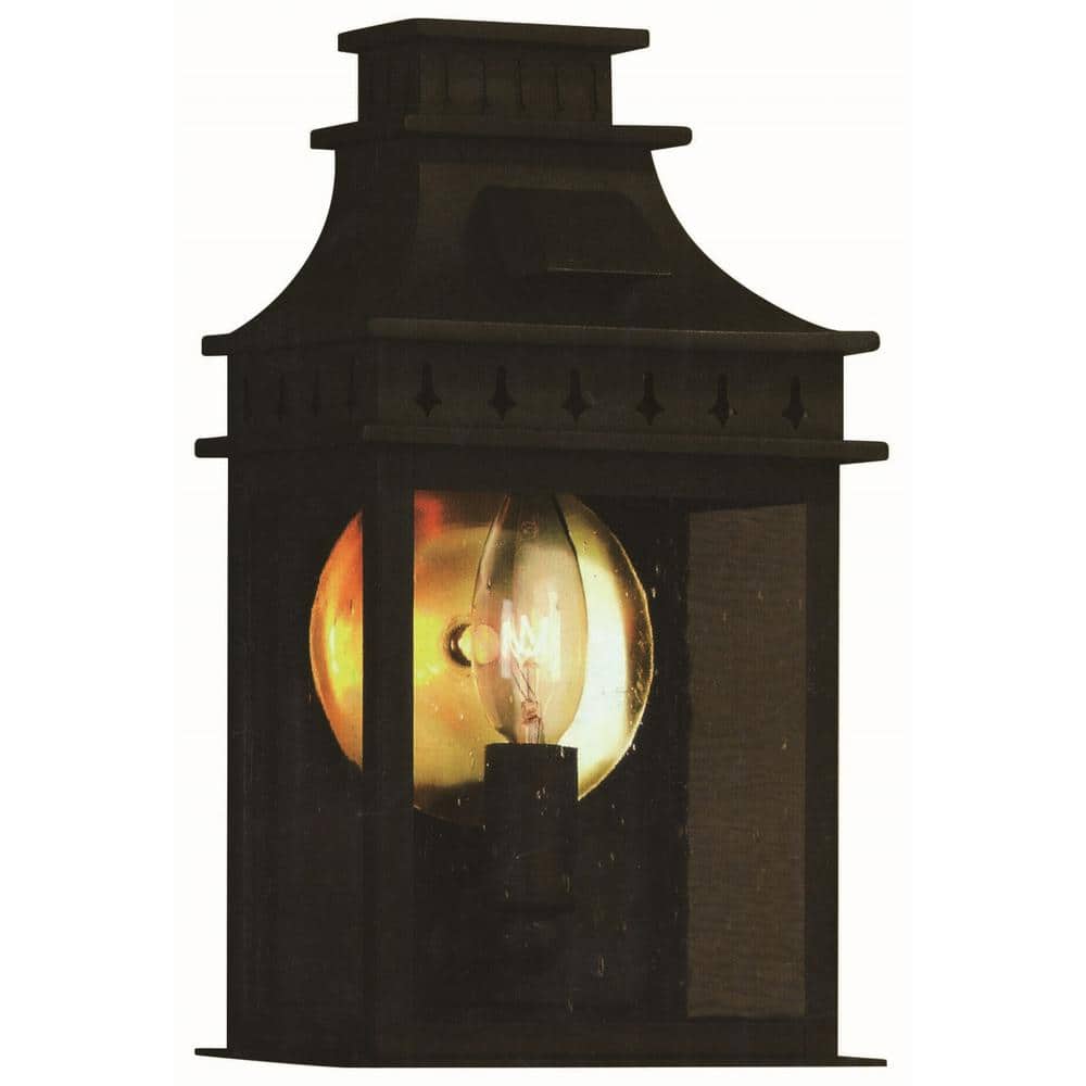 Antique Bronze Outdoor Wall Lantern with Clear Glass Shade