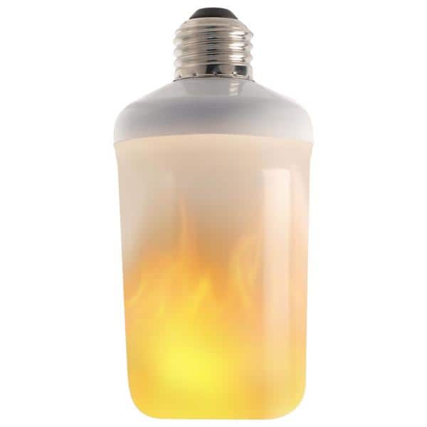 3-Watt T60 Flame Flicker Effect LED Light Bulb Soft White (4-Pack)