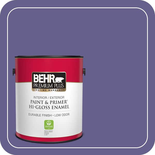 BEHR PREMIUM PLUS 1 gal. #S-G-630 Majestic Purple Hi-Gloss Enamel Interior/Exterior Paint & Primer