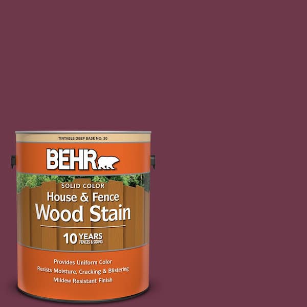1 gal. #PPU1-14 Formal Maroon Solid Color House and Fence Exterior Wood Stain