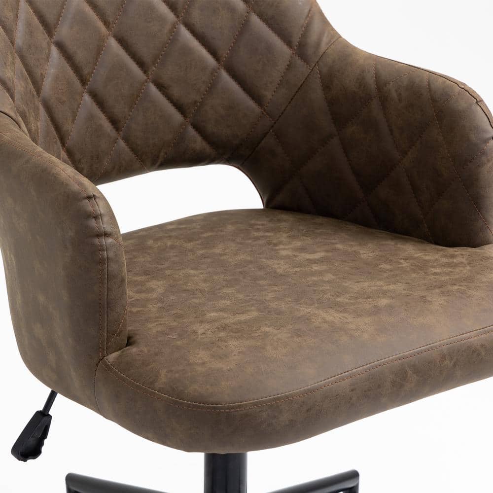 Brown Faux Leather Swivel Executive Office Chair