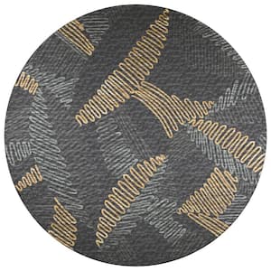 Modena Shadow 8 ft. x 8 ft. Round Abstract Area Rug