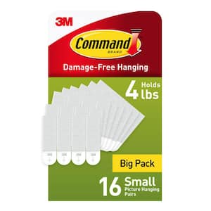 4 lb. Small White Picture Hanging Strip Value Pack (16 Pairs of Strips)