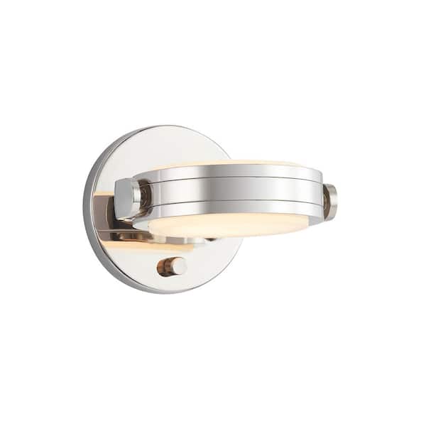 ALORA Blanco 6-in 1 Light 14-Watt Polished Nickel/Alabaster Integrated LED Vanity Light