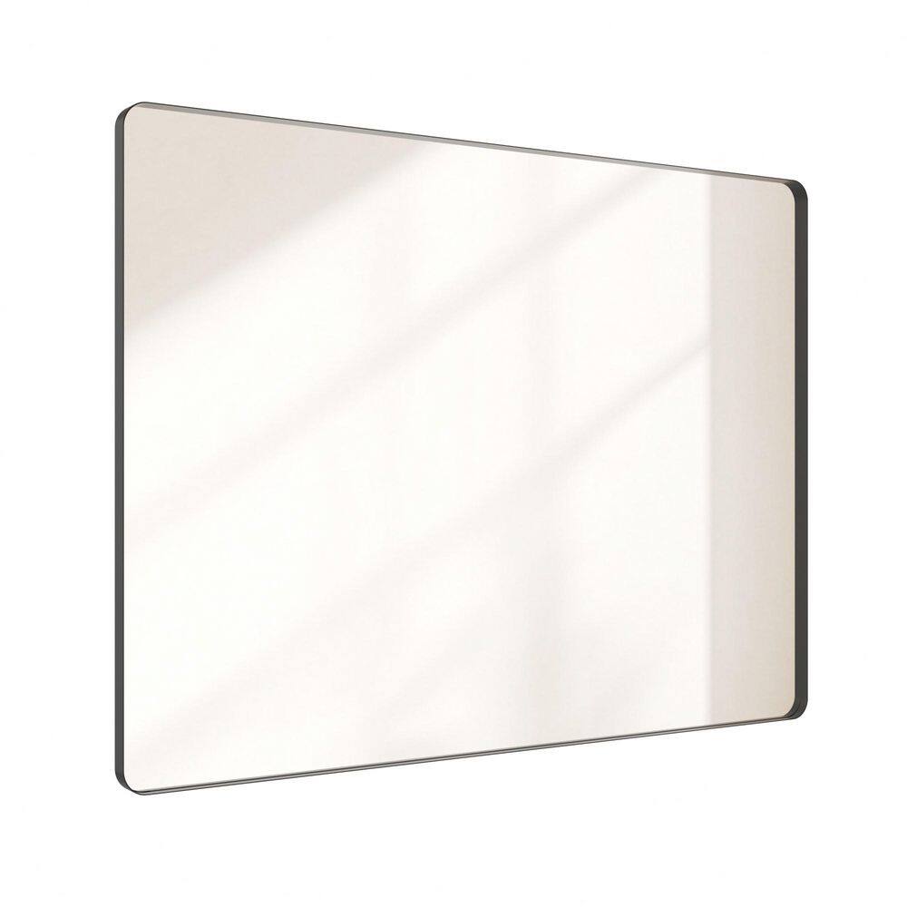 48 in. W x 36 in. H Rounded Rectangle Framed Wall Bathroom Vanity Mirror in Matte Black price history on PriceWatchPro