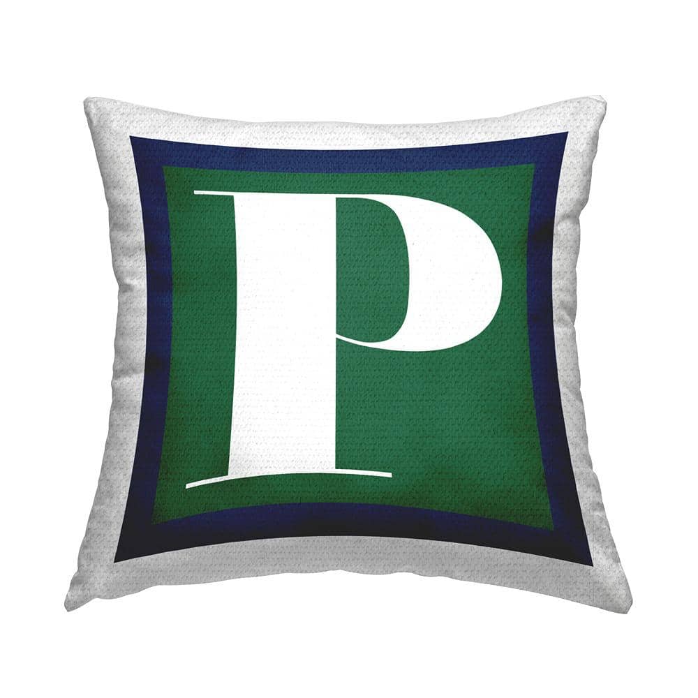 Bold Green Letter P Square Outdoor Throw Pillow price history on PriceWatchPro