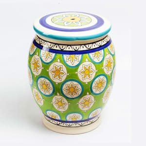 17.75 in. Tall Ceramic Garden Stool Cassidy