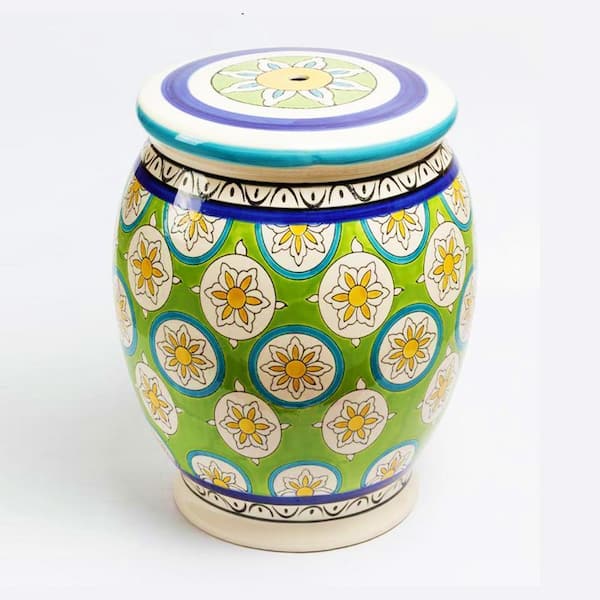 Zaer Ltd. International 17.75 in. Tall Ceramic Garden Stool Cassidy