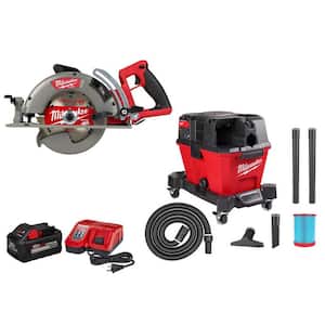 M18 FUEL 18V Lithium-Ion Cordless 7-1/4 in. Rear Handle Circular Saw W/M18 FUEL 6 Gal. Wet/Dry Vac and 8.0Ah Starter Kit