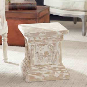Beige Resin Vintage Pedestal Table