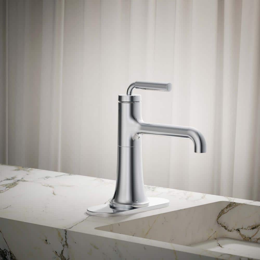 Polished Chrome Single-Handle Bathroom Sink Faucet