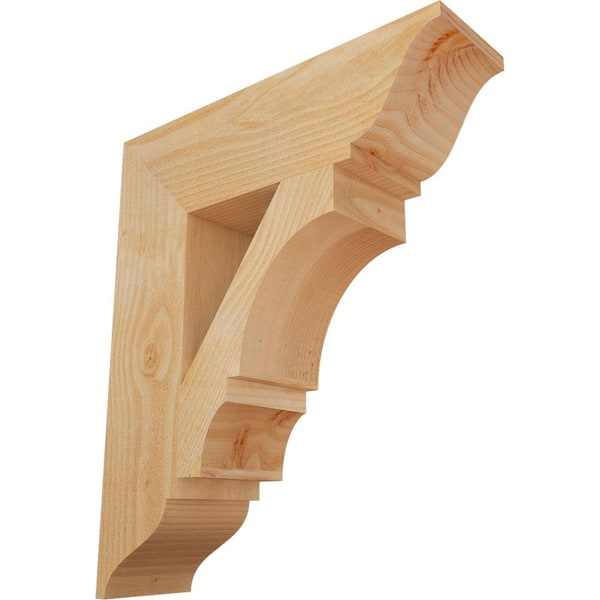 Ekena Millwork 6 in. x 26 in. x 22 in. Douglas Fir Balboa Traditional Rough Sawn Bracket
