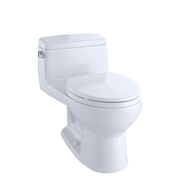 TOTO Eco Supreme 1-Piece 1.28 GPF Single Flush Round Toilet in Cotton White, Seat Included
