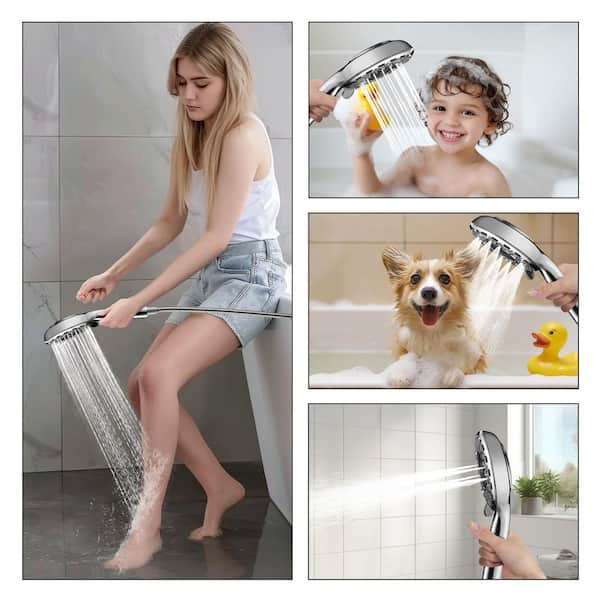 Zalerock Magnetic Attraction 5-Spray Wall Mount Dual Shower Head