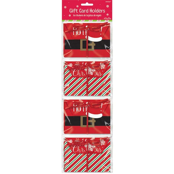 Amscan 3.25 in. x 4.25 in. Christmas Gift Card Holders (4-Count, 6-Pack)