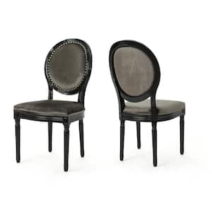 Leroy Grey Velvet Upholstered Dining Chair (Set of 2)