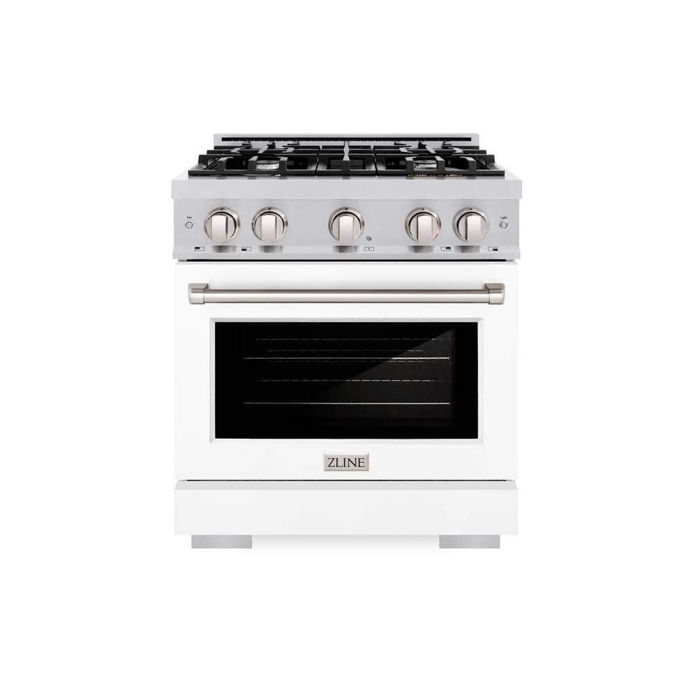 Select 30 in. 4-Burner Dual Fuel Range with Convection Oven in Stainless Steel and Matte White Door price history on PriceWatchPro