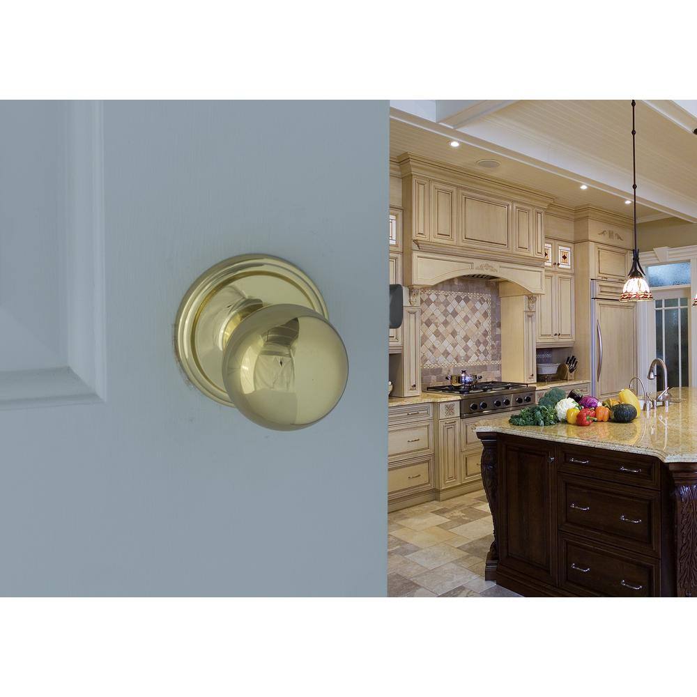 Polished Brass Round Passage Door Knob