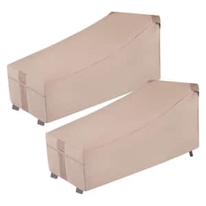 66 in. L x 35.5 in. W x 33 in. H, Beige Monterey Patio Day Chaise Lounge Cover, (2-Pack)