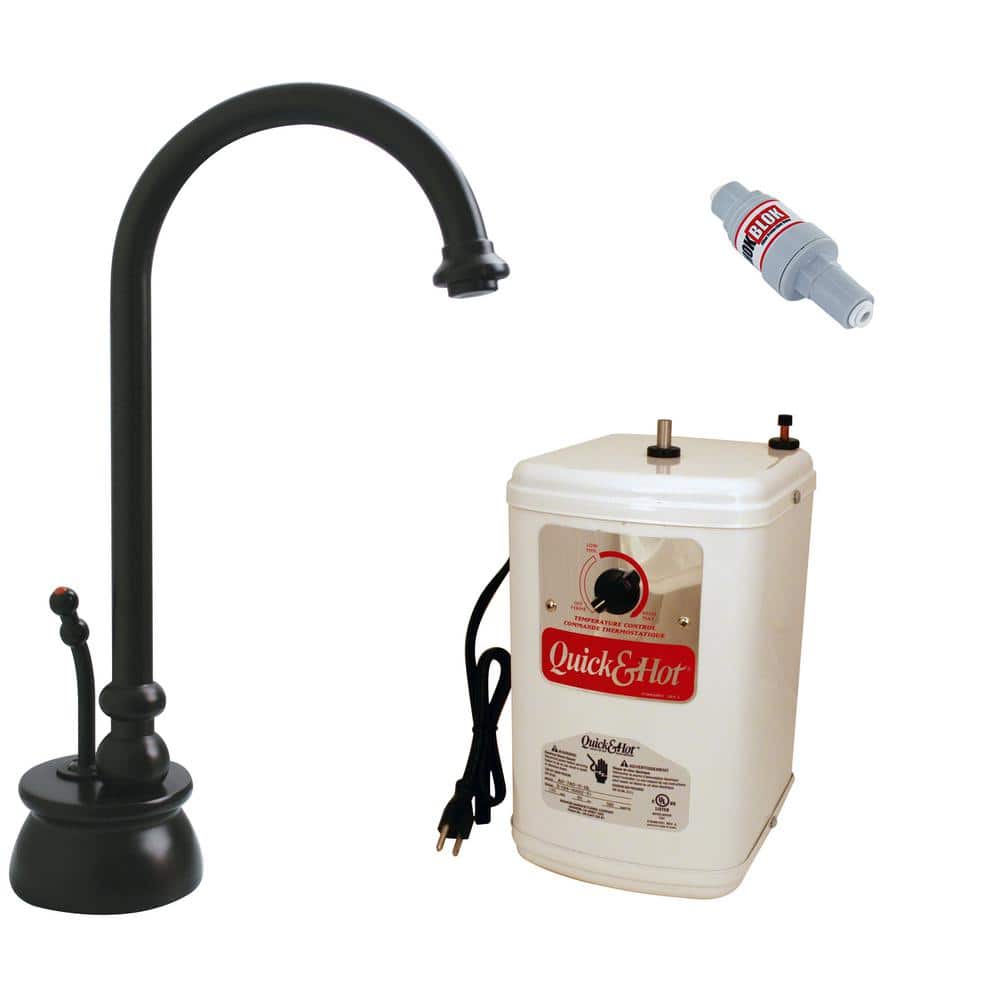 Westbrass 10 in. Calorah 1Handle Hot Water Dispenser Faucet with Instant Hot Heating Tank, Oil