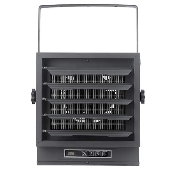 10000-Watt 15 in. Gray Indoor Portable Electric Forced Air Ceramic Space Heater with Remote Control for Garage