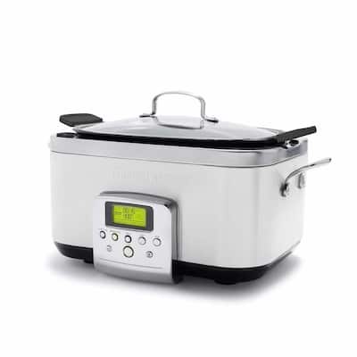 Tayama 1 qt. White Mini Ceramic Stew Slow Cooker with Pre-Settings and  Built-In Timer TSP-100 - The Home Depot