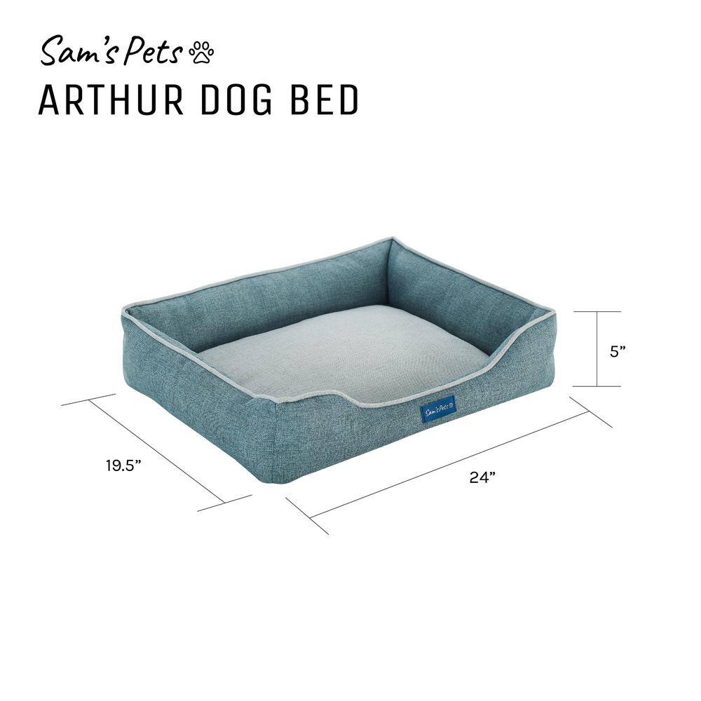 Arthur Small Teal Polyester Outdoor Dog Bed
