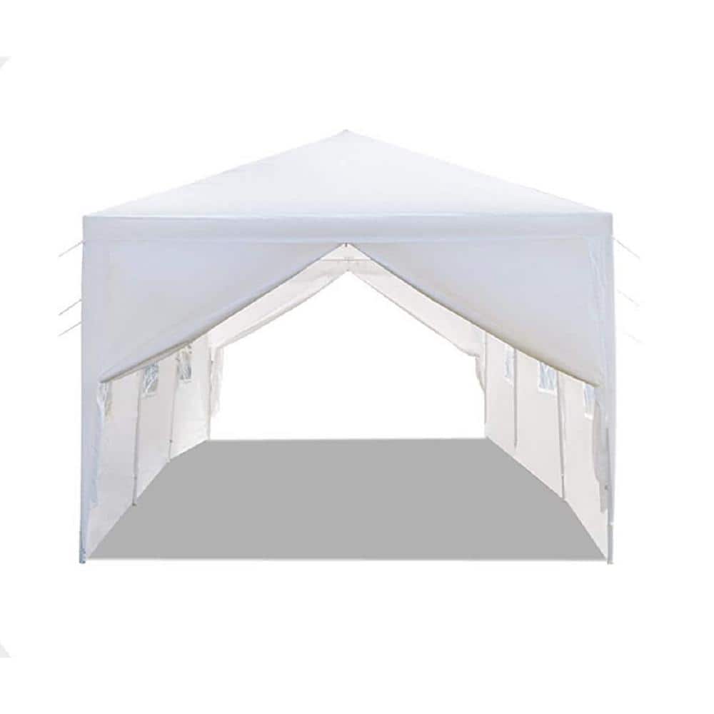 10 ft. x 30 ft. White Gazebo Party Tent with 8 Side Walls