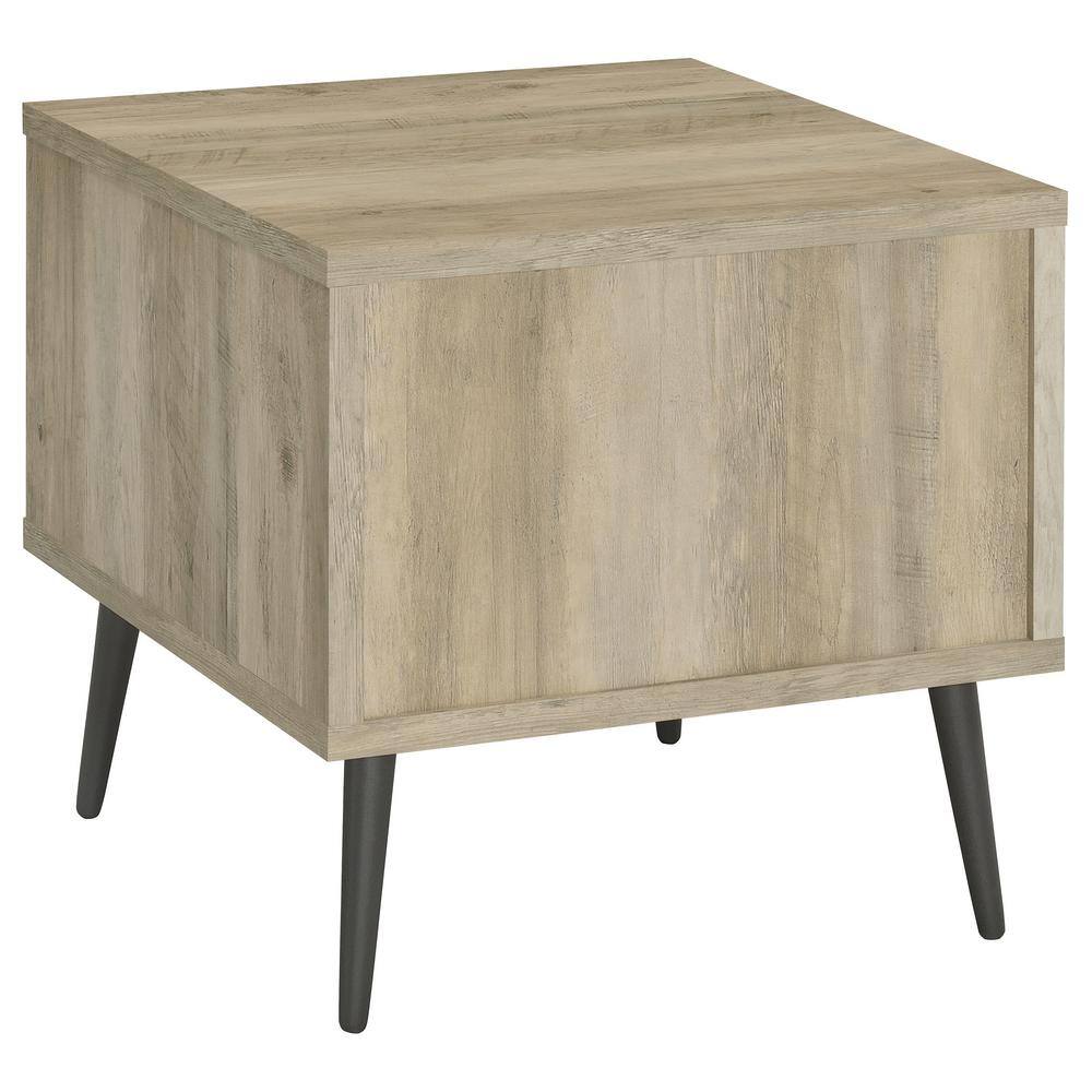 Welsh Mid Century Modern Pine and Gray Wood End Table