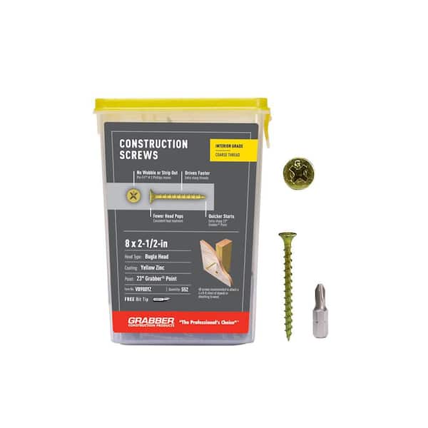 #8 x 2-1/2 in. Bugle Head Philips Gold Screw (5 lb. per Box)